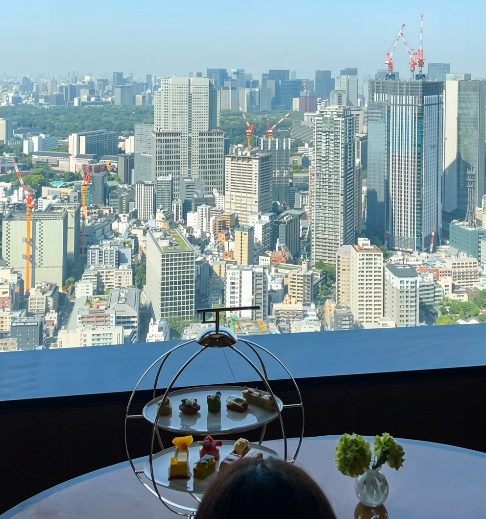 Tokyo skyline view from the Ritz-Carlton Tokyo lobby on the 45th floor