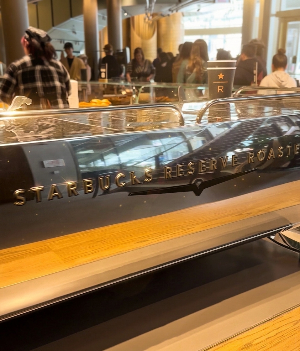 Multi-story copper cask and roasting equipment inside Starbucks Reserve Roastery Chicago
