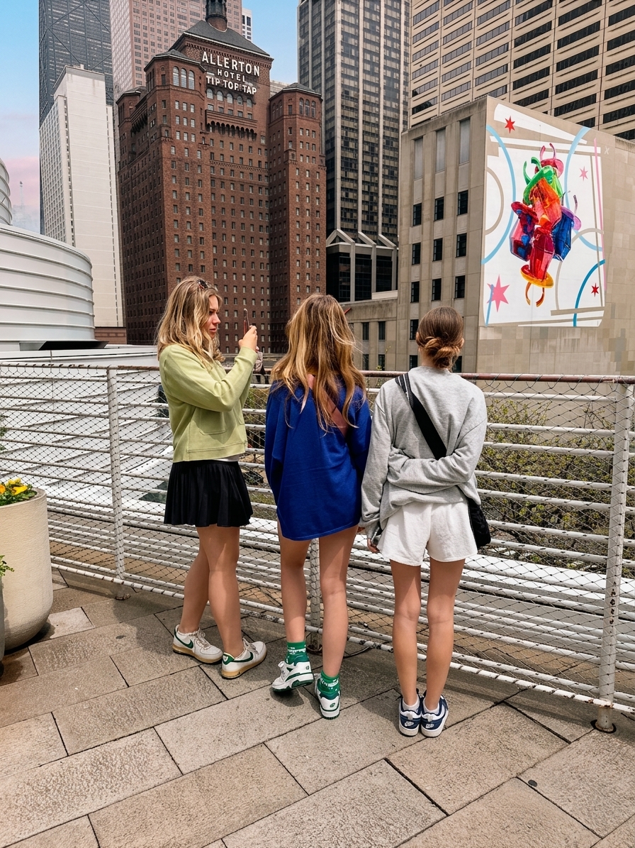 Starbucks Reserve Roastery Chicago rooftop terrace with city views