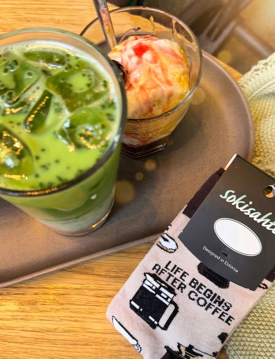 Matcha latte at the Starbucks Reserve Roastery Chicago